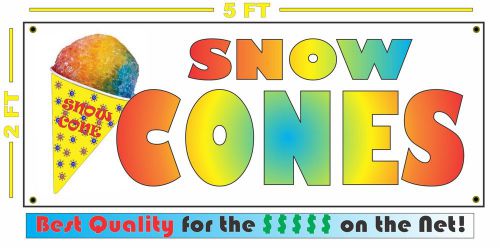 FULL COLOR SNOW CONES All Weather Banner Sign XL Size snocone Shaved Ice Sno