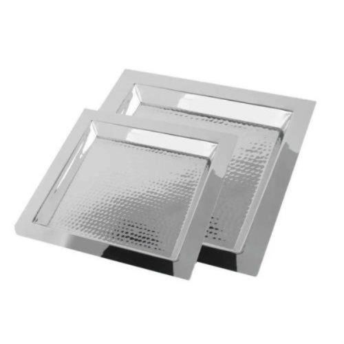 Eastern TableTop 5415H &#034;Brooklyn&#034; Tray 15&#034; Square Hammered Stainless Steel