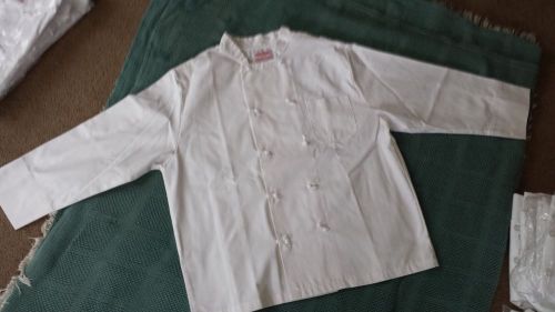 NEW Industial Apparel CHEF COAT Jacket SIZE 42 WHITE  KNOTTED BUTTONS