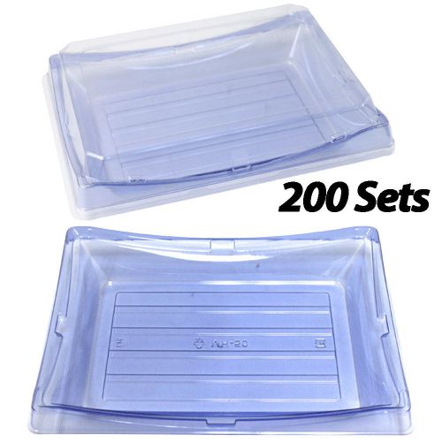 Clear Sushi Containers 9.4x7.2x1.5 (200 Sets) Plastic Sushi Box/Takeout/To Go
