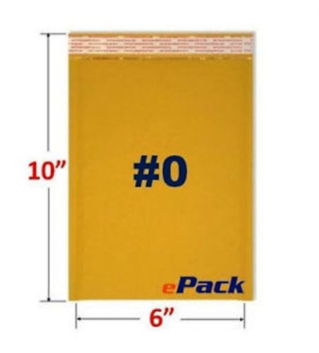 50 uline  #0 6 x 10&#034; inch poly bubble mailers padded light yellow envelopes for sale