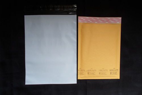 30 PIECES~ (20)7.5X10.5 POLY BAGS + (10) 6.5X10  KRAFT BUBBLE MAILERS COMBO