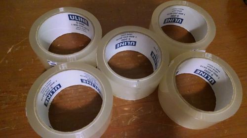 5 Rolls of Uline 2&#034; X 55 Yards Clear 2 Mil Industrial Shipping Packing Tape