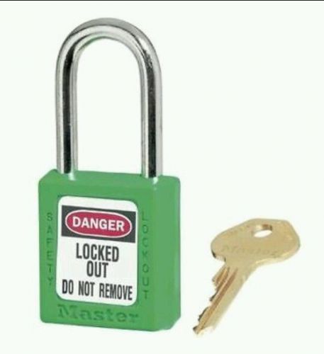 Master Lock 410GRN Green 410 Zenex Safety Padlock with Short Body, 1/4&#034; x 1-1/2&#034;