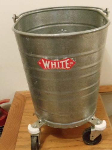 Bucket on wheels  white mop wringer co. 8 gallon stainless steel industrial mop for sale