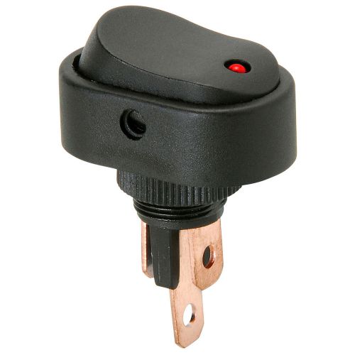 SPST Automotive Rocker Switch w/Red LED 12V 060-766