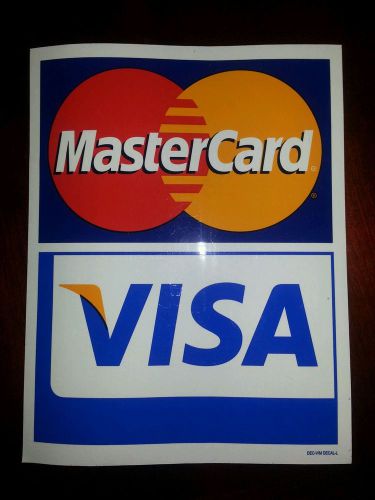 VISA MASTERCARD Large Sticker Two Sided Glass Decal