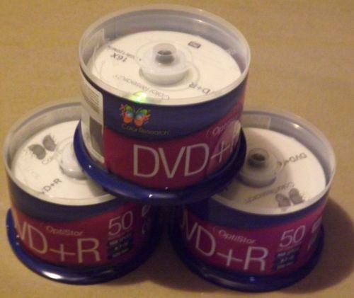 Lot of 3 ( 50-Pack )  Color Research Cake Box DVD+R 50-Pack