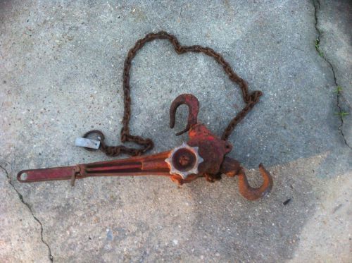 Vintage E T N Yale Hoist Rolling Chain &amp; Ratchel Handle