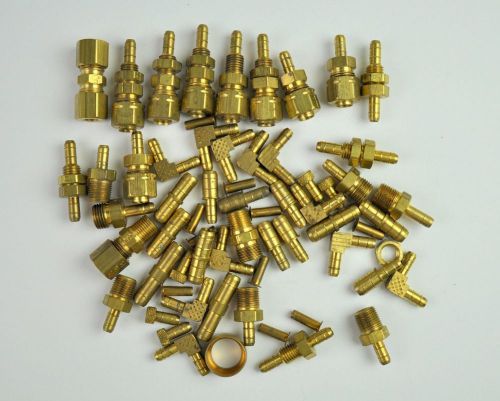 Assorted Brass Fittings,  1/4&#034; OD-Compression Fitting,  BSPP, Hose Barbs