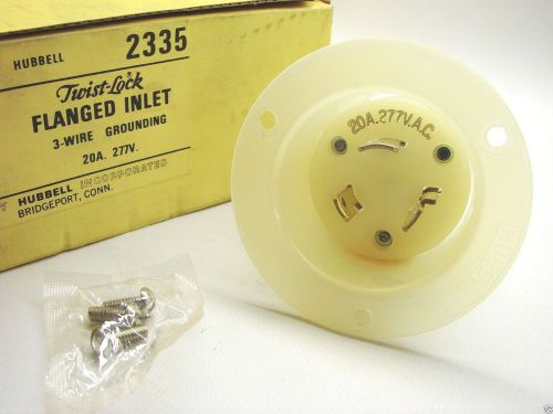 New hubbell 2335 twist-lock flanged inlet 3-wire grounding 277v 20a  b100 for sale