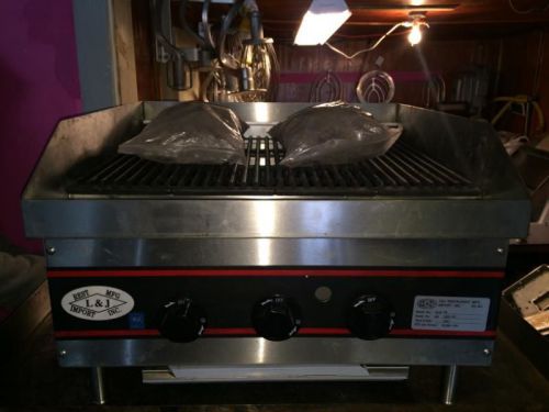 L&amp;J 24&#034; Char Broiler Grill GCB24 GCB-24 WITH Lava Rock Commercial Restaurant NEW