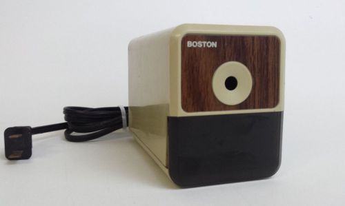 Hunt Boston Model 18 296A Electric Pencil Sharpener Wood Grain Vintage