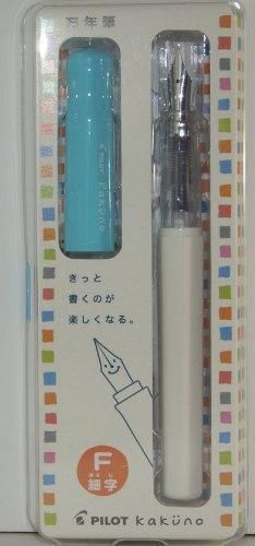 Pilot Kakuno Fine-Nib Fountain Pen, White Body Soft Blue Cap Body (FKA-1SR-SLF)