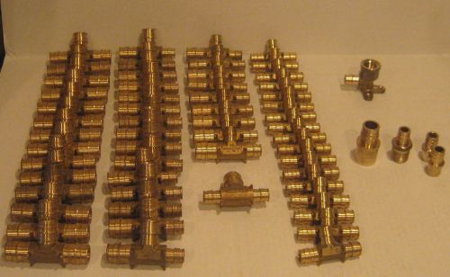 61 uponor - wirsbo fittings pro pex brass assortment 3/4&#034;, 1/2&#034; over t2 pounds for sale