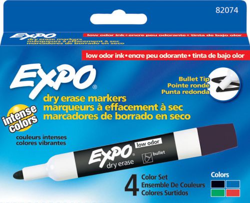 Sanford expo2 dry erase markers 82074 4 color bullet point low odor new expo for sale