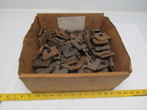 3/8&#034; plain finish pressed steel beam clamp w/lock nut lot of 100 for sale