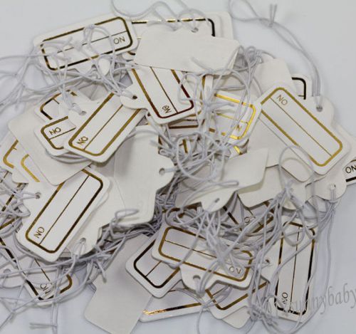 HOT 1000Pcs Jewelry Price Label Tag With Elastic Hanging String for Labeling