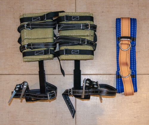 Tree Climbing Spike Set and Safety Belt D-rings