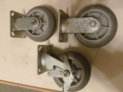 (3)  heavy duty 2&#034; x 6&#034; casters for sale