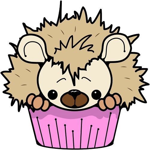 30 Custom Hedgehog Cupcake Personalized Address Labels