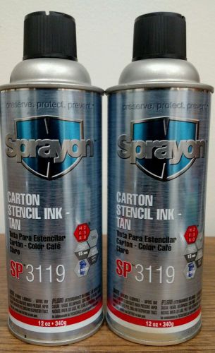 2 cans of sprayon sp 3119 carton stencil ink tan for sale