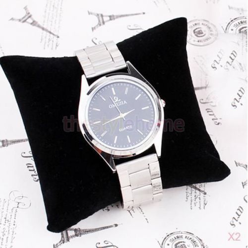 2x 5pcs black velvet bracelet &amp; watch pillows jewelry display holder new for sale