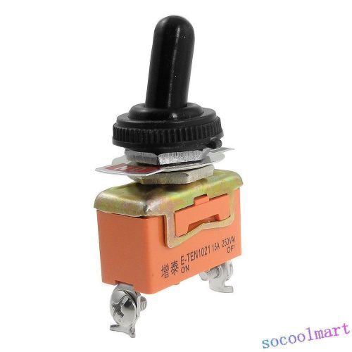 2pcs AC 250V 15A ON/OFF 2 Position SPST Toggle Switch with Waterproof Boot
