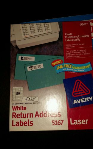 Laser Avery white return address label 5167