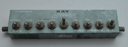 Vintage Used Kay 432D Toggle Switch Variable Attenuator 1dB - 20dB, 50Ohms AS IS