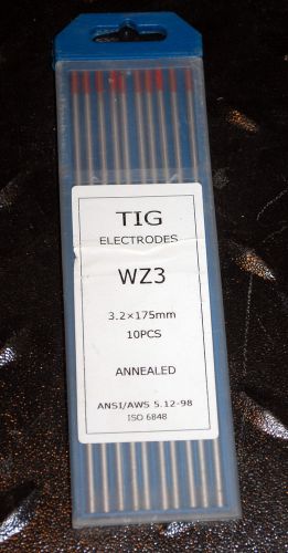 TIG Welding Tungsten Electrode 0.3% Zirconiated WZ3 Red 1/8&#034;x7&#034; 3.2x175mm,10PK