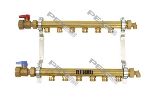 6 Circuit Brass Radiant Floor Heat Manifold (HLV6)