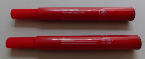 Set of 2 Carter&#039;s Red Permanent Markers Non-Toxic Multifaceted Tip NEW OS3