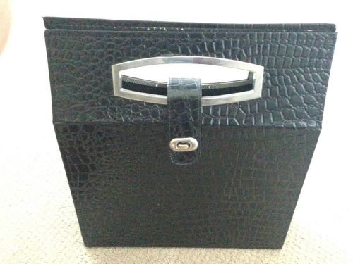 BLACK LEATHER Carrying File Bag