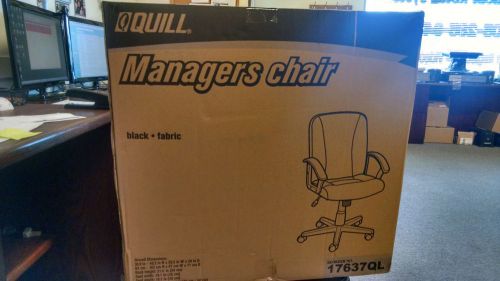 MANAGER&#039;S ADJUSTABLE SWIVEL CHAIR BLACK FABRIC BRAND NEW QUILL BOXED