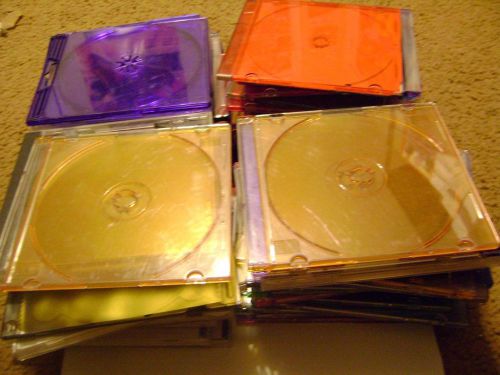 CD JEWEL CASES LOT OF 63 USED MIXED COLORS TYPES