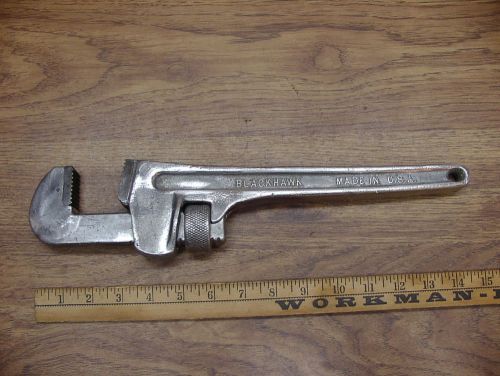 Old Used Tools,Vintage Blackhawk 14&#034; Aluminum Pipe Wrench,40E AW1114,1-3/4&#034; Cap.