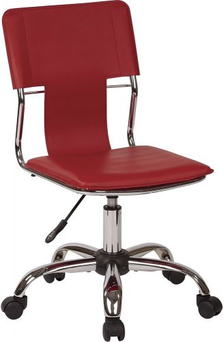 Contemporary Adjustable Armless Swivel Task Chair Home Office Supplies Red