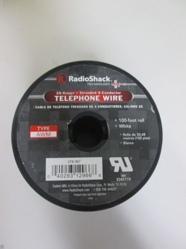 NEW 100-Foot Roll White Telephone Wire 26 Gauge 4-Conductor RadioShack 278-367