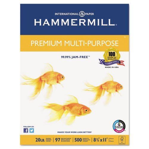 Hammermill premium multi-purpose 20lb 8-1/2 x 11 97 bright 500 sheets/ream (1... for sale