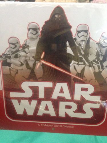 STAR WARS 16 Month WALL CALENDAR 2016 Kylo Ren Storm Troopers The Force Awakens