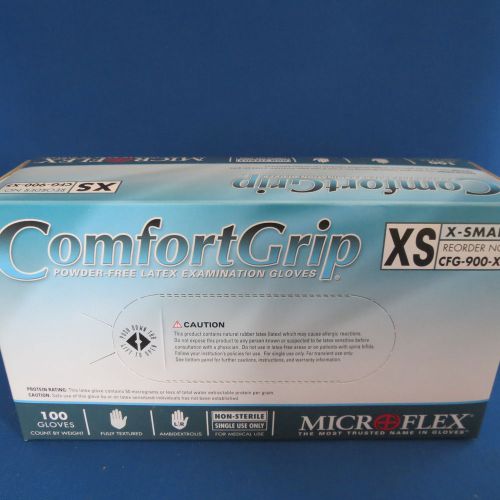 9 boxes microflex powder free latex exam gloves xs cfg-900-xs for sale