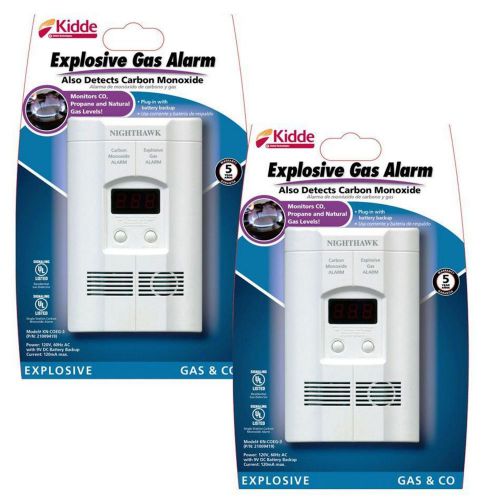 AC Plug-In Combustible Explosive Gas Carbon CO Monoxide Detector Battery 2-Pack