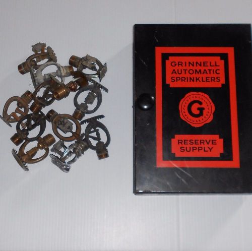 12 vintage sprinkler heads brass with grinnell cabinet fire equipment firematic for sale