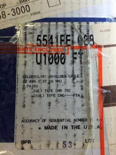 BELDEN 5541FE-008 Multipair Shielded Cable Grey 2 Pair 22 AWG 200FT