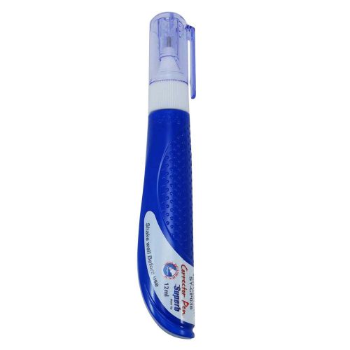 Blue Metal Tip Feather Shape Correction Pen Whitener Fluid Liquid Pens6 Pack