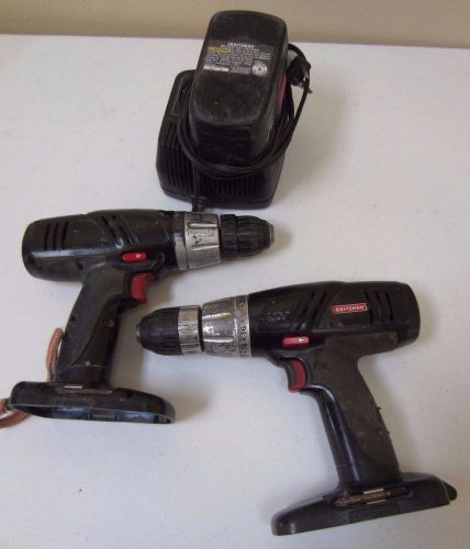 Lot of 2 Craftsman Cordless 1/2&#034; 19.2V Drill Driver 315.114852 Battery &amp; Charger