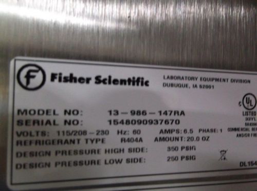 Fisher Scientific Isotemp Plus Lab Freezer