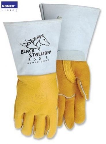 Revco 850l flame resistant nomex lined elkskin stick welding gloves l for sale