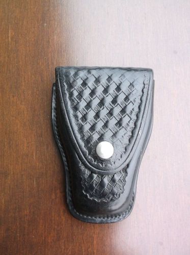 Don Hume C303 Police Duty Black Leather Basket Weave Handcuff Cuff Case